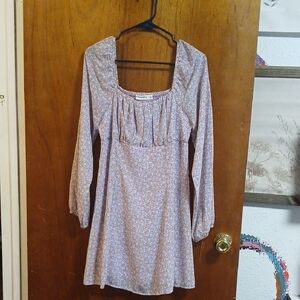 Floral Long Sleeve Dress(close Up Of Pattern)